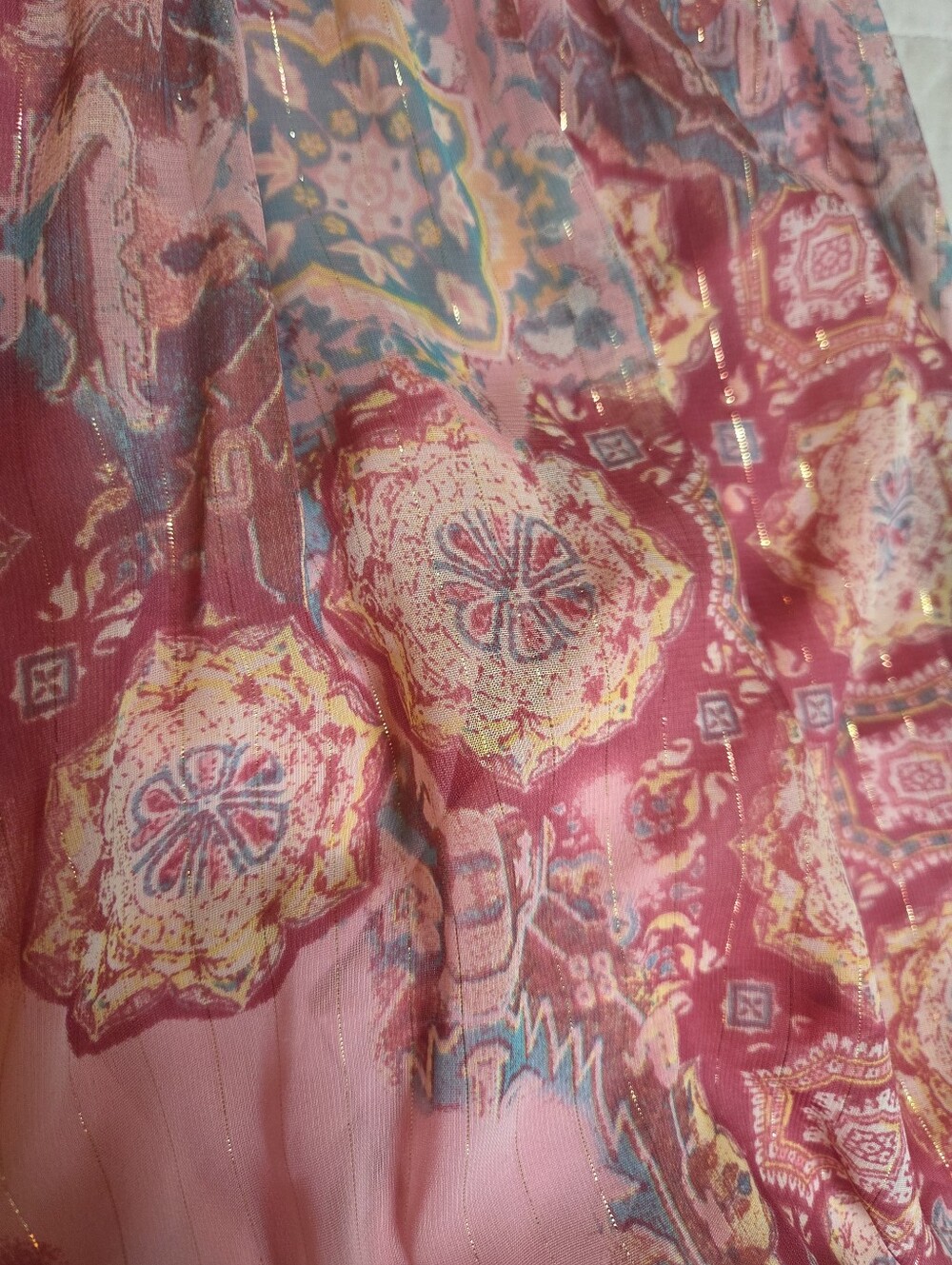 Jordache Pink Multicolor Babydoll Top - Picture 2 of 6